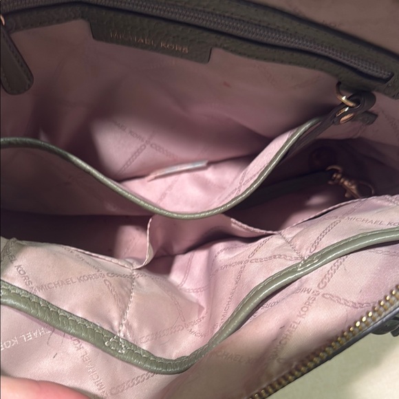 Michael Kors Green Leather Satchel with Gold Hardware - Picture 4 of 8